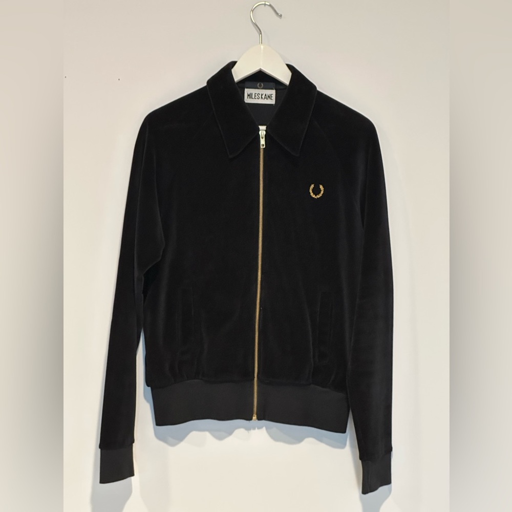 Fred Perry × Miles Kane Velour Track Jacket In Black